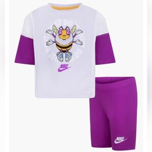 Nike Kids' Graphic T-Shirt & Bike Shorts Set